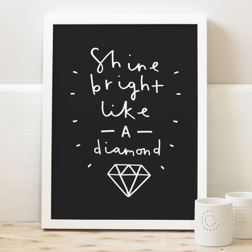 SHINE BRIGHT LIKE DIAMOND A3 (W/B)[수입정품 북유럽 모던 인테리어 포스터 아이액자 영국]