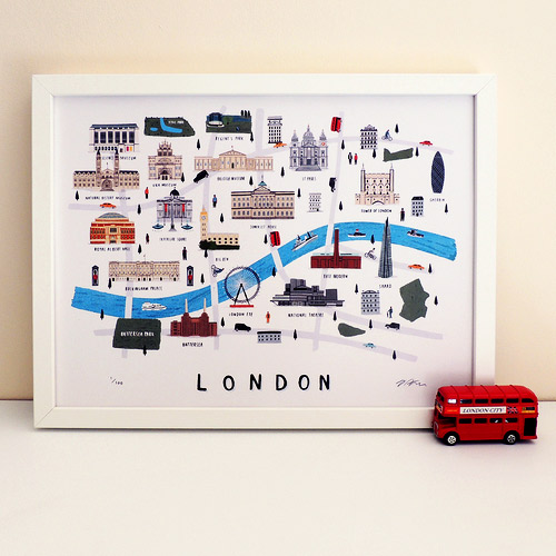 London map print (30x40CM)런던맵 [수입정품 북유럽 모던 인테리어 미니멀 포스터 액자 영국]