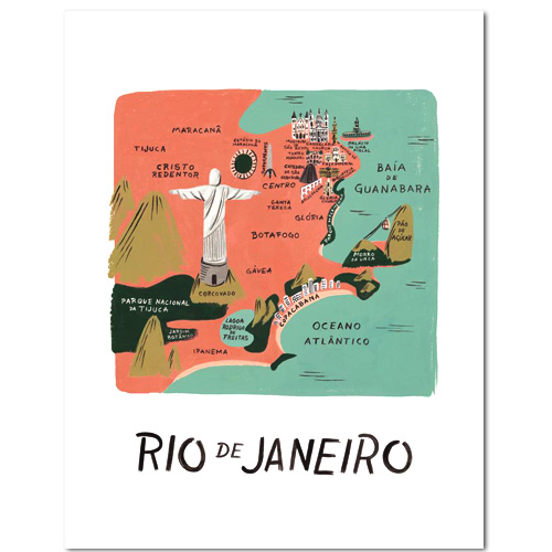 RIO DE JANEIRO MAP라이플페이퍼 포스터