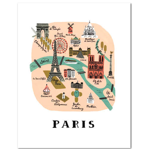 PARIS MAP 라이플페이퍼 포스터