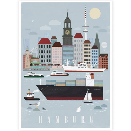 [쇼핑몰 이름]Hamburg Poster[함부르크 북유럽포스터 액자 50x70]Humanempire
