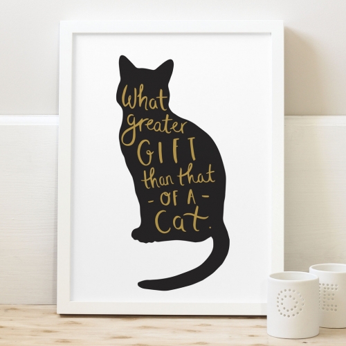 CAT 고양이 A4 (BAND G/W)[수입정품 북유럽 모던 인테리어 포스터 아이액자 영국]