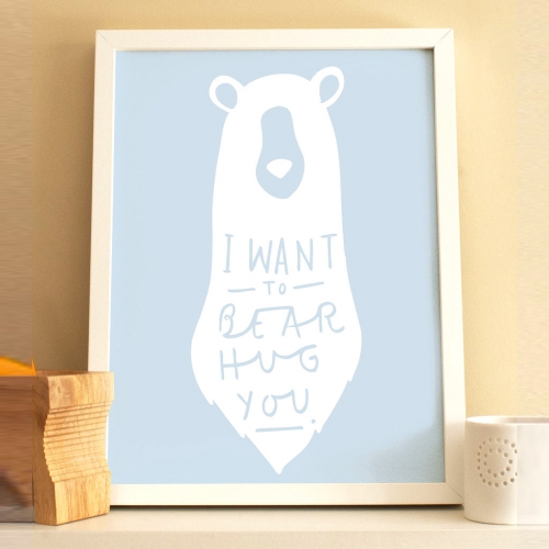 BEAR HUG 곰 (W/S)[수입정품 북유럽 모던 인테리어 포스터 아이액자 영국]